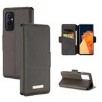 For OnePlus 9 MUXMA MX115 Cross Texture Oil Edge Flip Leather Phone Case(Grey)