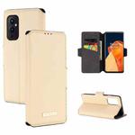 For OnePlus 9 MUXMA MX115 Cross Texture Oil Edge Flip Leather Phone Case(Gold)