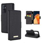 For OnePlus 9 Pro MUXMA MX115 Cross Texture Oil Edge Flip Leather Phone Case(Black)