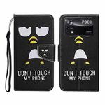 For Xiaomi Poco X4 Pro 5G Colored Drawing Pattern Flip Leather Phone Case(Penguin)