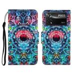 For Xiaomi Poco X4 Pro 5G Colored Drawing Pattern Flip Leather Phone Case(Mandala)