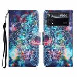For Xiaomi Poco X4 Pro 5G Colored Drawing Pattern Flip Leather Phone Case(Star Mandala)