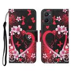 For OPPO A96 4G / Realme 9i Colored Drawing Pattern Flip Leather Phone Case(Red Heart)