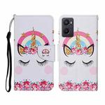 For OPPO A96 4G / Realme 9i Colored Drawing Pattern Flip Leather Phone Case(Crown Unicorn)