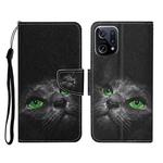 For OPPO Find X5 Colored Drawing Pattern Flip Leather Phone Case(Black Cat)