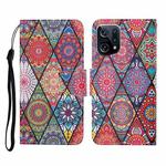 For OPPO Find X5 Colored Drawing Pattern Flip Leather Phone Case(Diamond Totem)