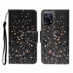 For OPPO Find X5 Pro Colored Drawing Pattern Flip Leather Phone Case(Black Pentagram)