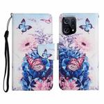 For OPPO Find X5 Pro Colored Drawing Pattern Flip Leather Phone Case(Purple Butterfly)