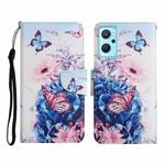 For Realme 9i Colored Drawing Pattern Flip Leather Phone Case(Purple Butterfly)