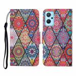 For Realme 9i Colored Drawing Pattern Flip Leather Phone Case(Diamond Totem)