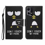 For OPPO Reno7 4G Colored Drawing Pattern Flip Leather Phone Case(Penguin)