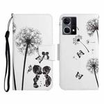 For OPPO Reno7 4G Colored Drawing Pattern Flip Leather Phone Case(Dandelion)