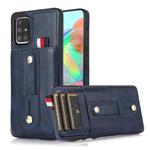 For Samsung Galaxy A51 5G Wristband Kickstand Wallet Leather Phone Case(Blue)