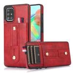 For Samsung Galaxy A51 5G Wristband Kickstand Wallet Leather Phone Case(Red)