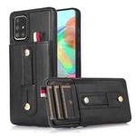 For Samsung Galaxy A51 4G Wristband Kickstand Wallet Leather Phone Case(Black)