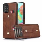 For Samsung Galaxy A51 4G Wristband Kickstand Wallet Leather Phone Case(Brown)