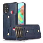 For Samsung Galaxy A51 4G Wristband Kickstand Wallet Leather Phone Case(Blue)