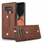 For Samsung Galaxy Note9 Wristband Kickstand Wallet Leather Phone Case(Brown)