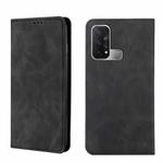 For OPPO Reno5 A Skin Feel Magnetic Horizontal Flip Leather Phone Case(Black)