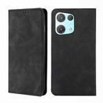 For OPPO Reno8 Pro 5G Skin Feel Magnetic Horizontal Flip Leather Phone Case(Black)