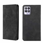 For OPPO Realme 8i Skin Feel Magnetic Horizontal Flip Leather Phone Case(Black)