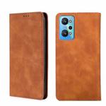 For OPPO Realme GT Neo2 5G Skin Feel Magnetic Horizontal Flip Leather Phone Case(Light Brown)