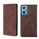 For OPPO Realme GT Neo2 5G Skin Feel Magnetic Horizontal Flip Leather Phone Case(Dark Brown)