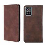 For vivo S10/S10 Pro Skin Feel Magnetic Horizontal Flip Leather Phone Case(Dark Brown)