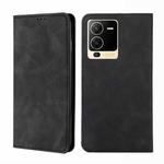 For vivo S15 5G Skin Feel Magnetic Horizontal Flip Leather Phone Case(Black)