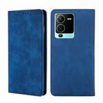 For vivo S15 Pro 5G Skin Feel Magnetic Horizontal Flip Leather Phone Case(Blue)