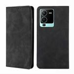 For vivo S15 Pro 5G Skin Feel Magnetic Horizontal Flip Leather Phone Case(Black)