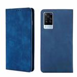 For vivo X60 Pro Overseas Version / X60 5G Curved Surface Version Skin Feel Magnetic Horizontal Flip Leather Phone Case(Blue)