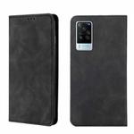 For vivo X60 Pro Overseas Version / X60 5G Curved Surface Version Skin Feel Magnetic Horizontal Flip Leather Phone Case(Black)