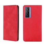 For vivo X70 Skin Feel Magnetic Horizontal Flip Leather Phone Case(Red)