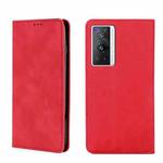 For vivo X70 Pro Skin Feel Magnetic Horizontal Flip Leather Phone Case(Red)