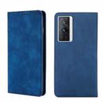 For vivo X70 Pro Skin Feel Magnetic Horizontal Flip Leather Phone Case(Blue)