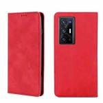 For vivo X70 Pro+ Skin Feel Magnetic Horizontal Flip Leather Phone Case(Red)