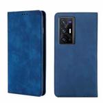 For vivo X70 Pro+ Skin Feel Magnetic Horizontal Flip Leather Phone Case(Blue)