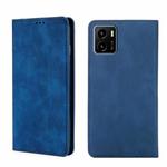 For vivo Y15s Overseas Version Skin Feel Magnetic Horizontal Flip Leather Phone Case(Blue)