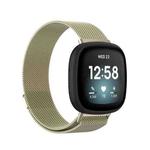 For Fitbit  Versa 4 Milanese Magnetic Metal Weave Watchband(Official Gold)