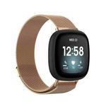 For Fitbit  Versa 4 / 3  Milanese Magnetic Metal Weave Watchband, Large Size(Rose Gold)
