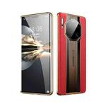 For Huawei Mate 30 Electroplated Lychee Genuine Leather Phone Case(Red)