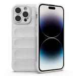 For iPhone 14 Pro Max Magic Shield TPU + Flannel Phone Case (White)