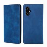 For Xiaomi Poco M4 5G Skin Feel Magnetic Flip Leather Phone Case(Blue)