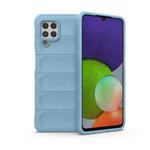 For Samsung Galaxy A22 4G/M32 Magic Shield TPU + Flannel Phone Case(Light Blue)