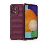 For Samsung Galaxy A52 5G Magic Shield TPU + Flannel Phone Case(Wine Red)
