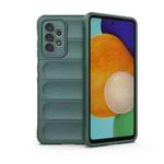 For Samsung Galaxy A52 5G Magic Shield TPU + Flannel Phone Case(Dark Green)