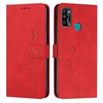 For Infinix Hot 9 Play / 10 Play / 11 Play Skin Feel Heart Pattern Leather Phone Case(Red)