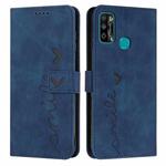 For Infinix Hot 9 Play / 10 Play / 11 Play Skin Feel Heart Pattern Leather Phone Case(Blue)