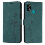 For Infinix Hot 9 Play / 10 Play / 11 Play Skin Feel Heart Pattern Leather Phone Case(Green)